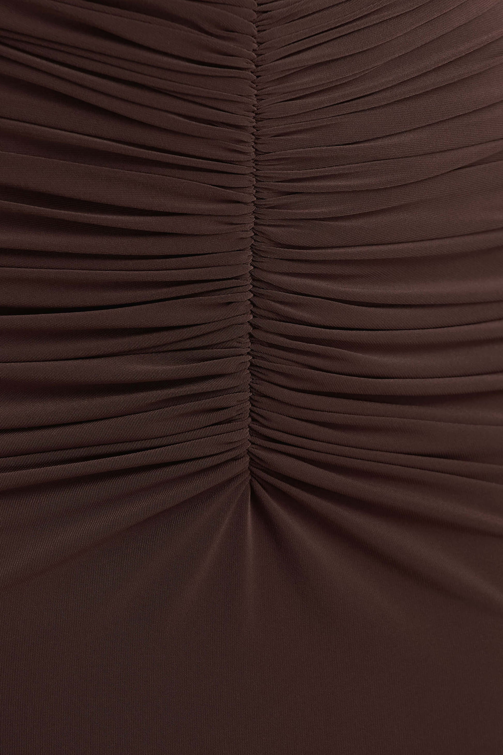 Premiere | Brown Boat-Neck Maxi Dress With Cape Sleeves And Open-Back