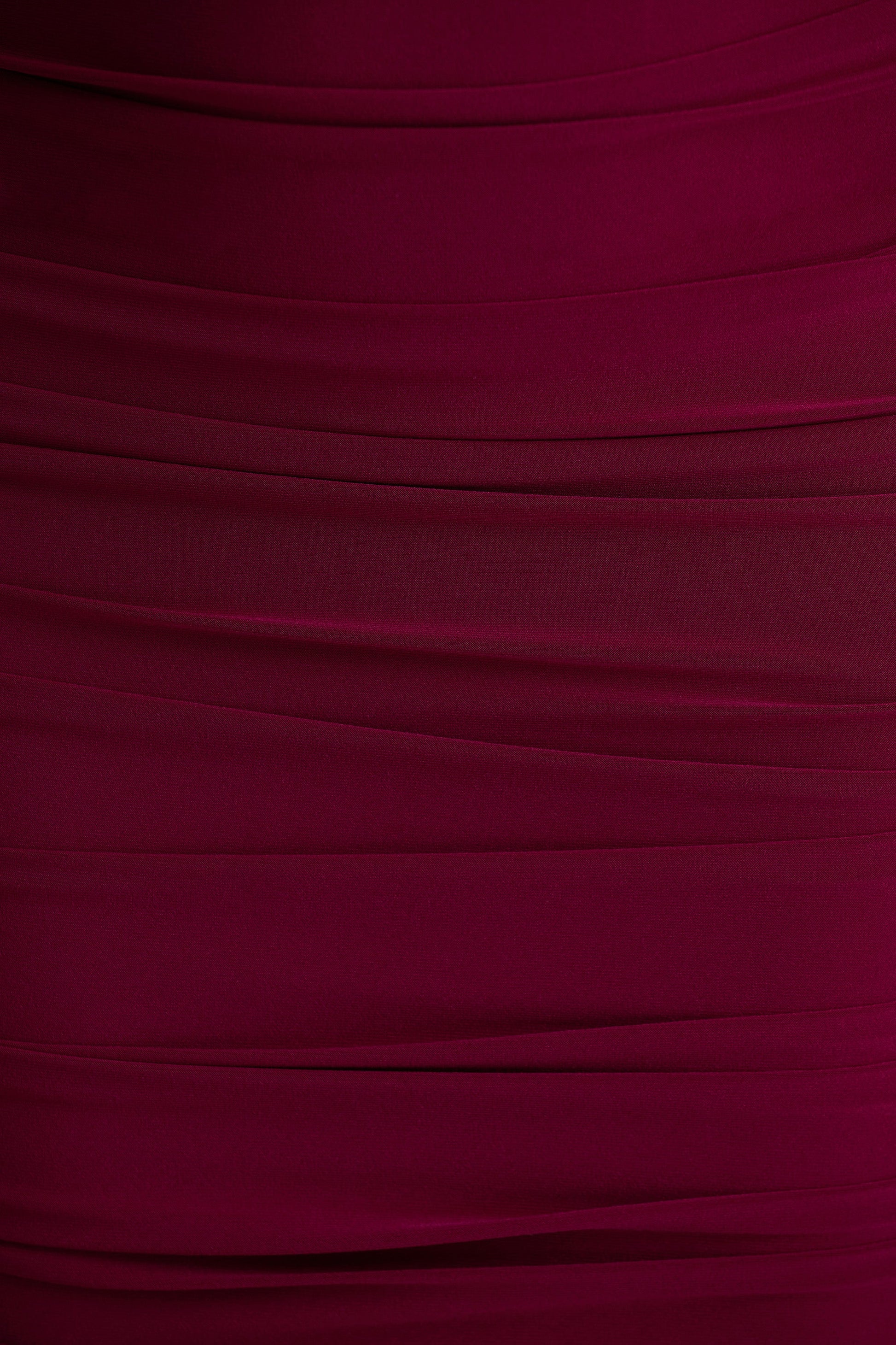 Tamara | Burgundy Long-Sleeve Ruched Midi Dress