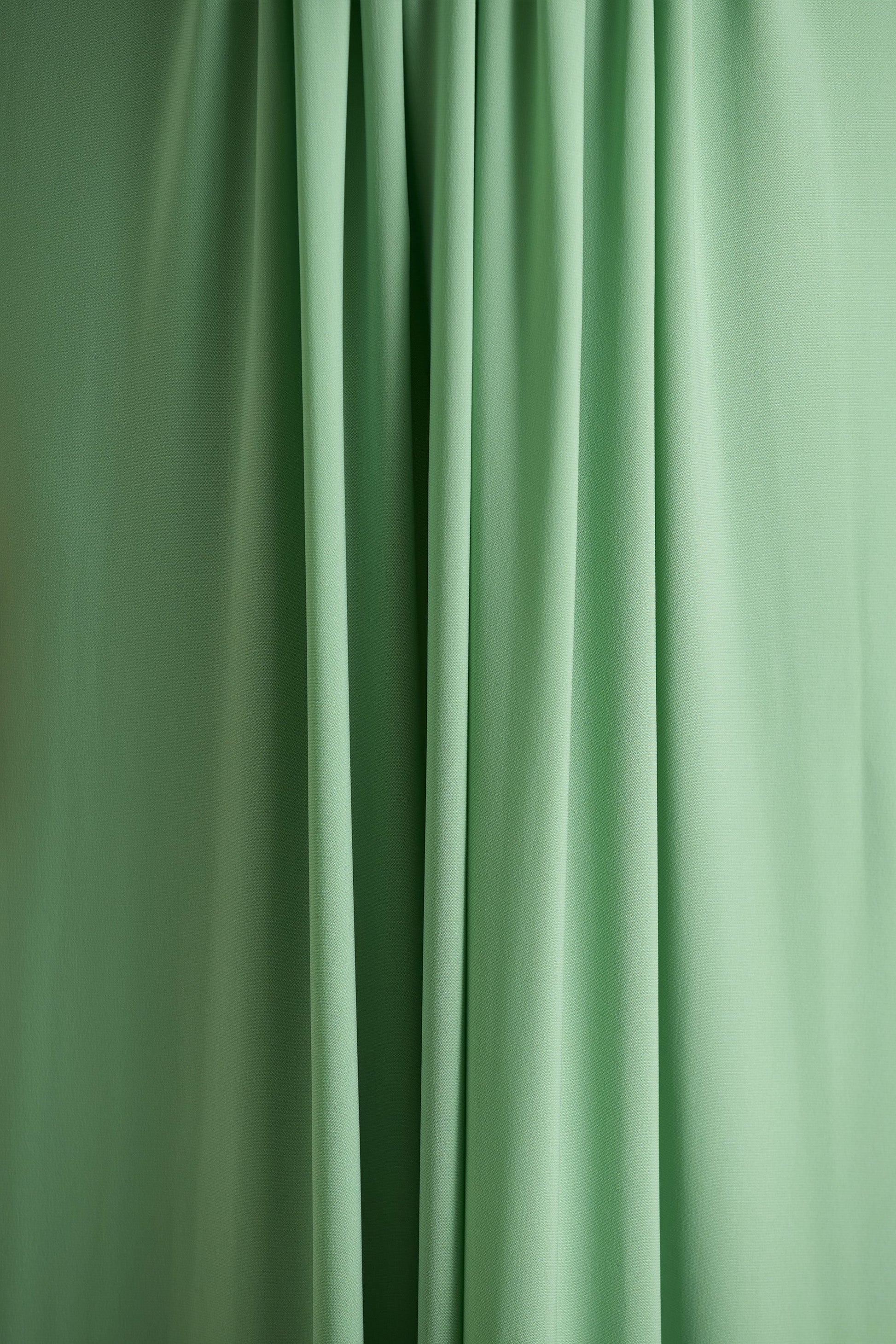 With Me | Green High-Neck Maxi Dress With Ruched Detailing