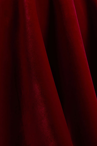 Beloved | Red Velvet Hand-Embellished Square-Neck Mini Dress