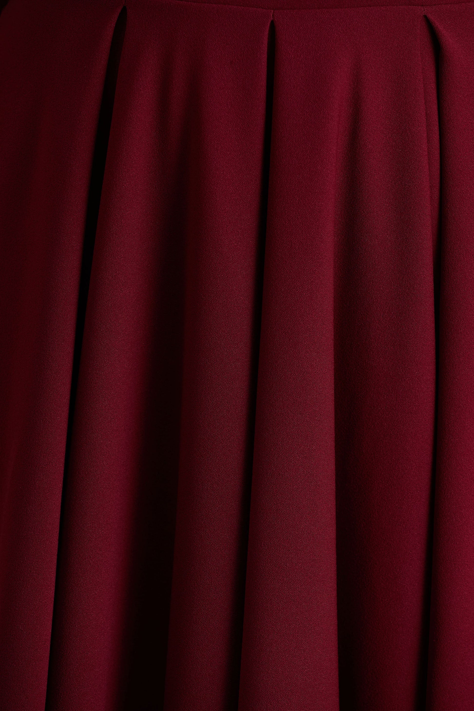 Isabella | Burgundy Bardot-Neck Midi Dress