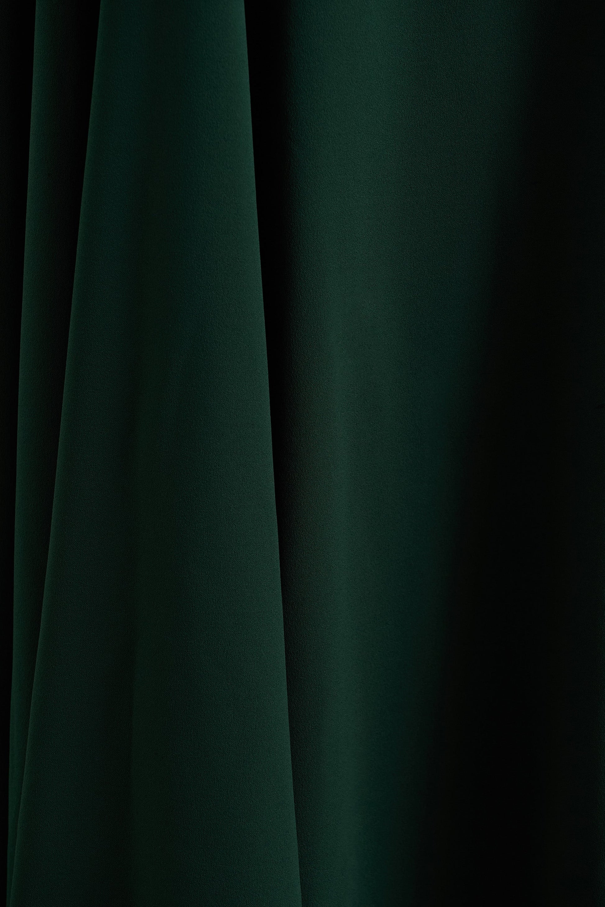 Alea | Dark Green High-Neck Short-Sleeve Maxi Dress