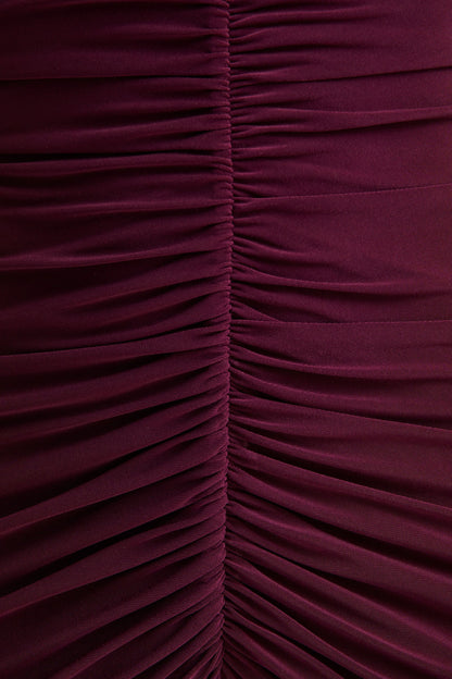 Tami | Plum Plunge-Neck Long Sleeve Maxi Dress