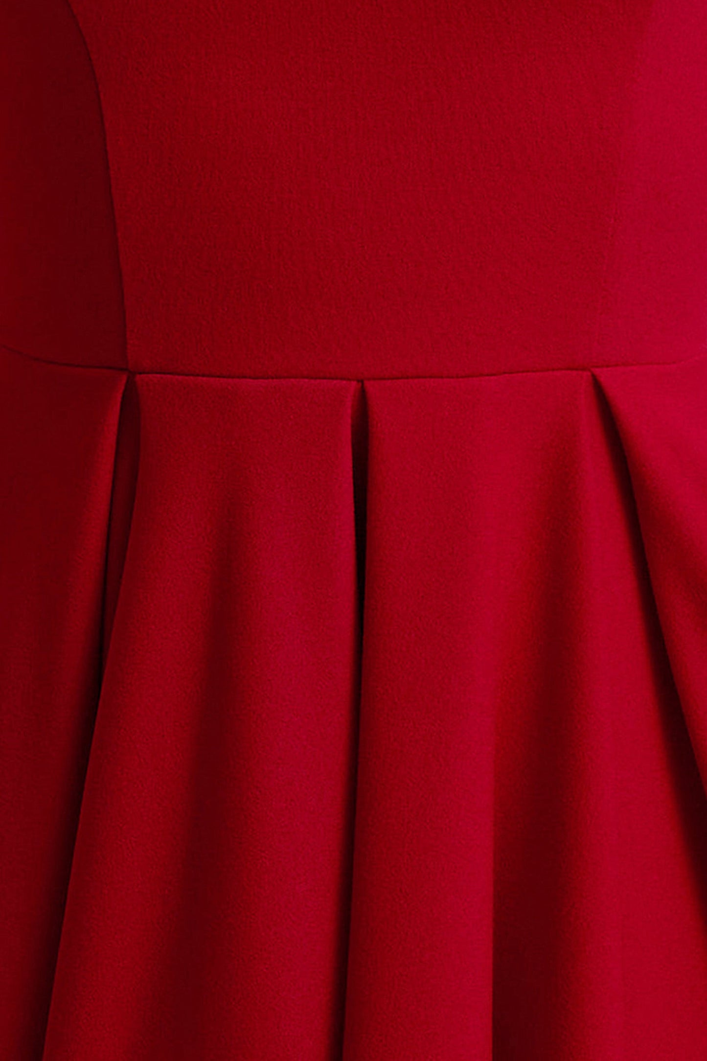 Parina | Red Strappy Volume-Hem Midi Dress