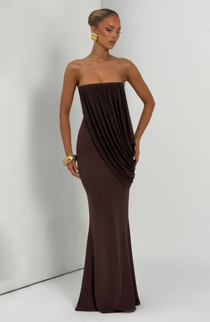 Vienna Maxi Dress Plum Brown