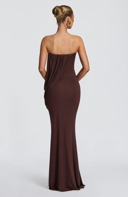 Vienna Maxi Dress Plum Brown