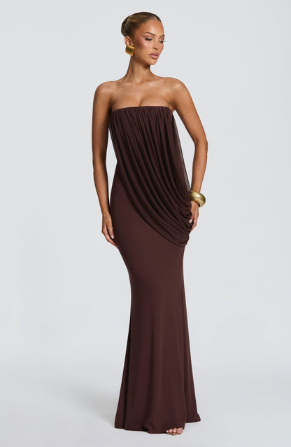 Vienna Maxi Dress Plum Brown