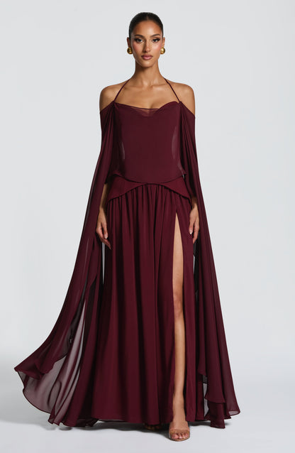 Vietta Maxi Dress Cherry Lacquer
