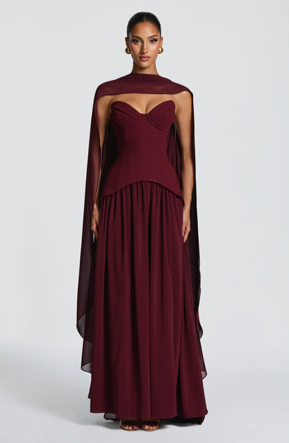 Vietta Maxi Dress Cherry Lacquer