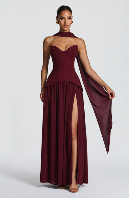 Vietta Maxi Dress Cherry Lacquer
