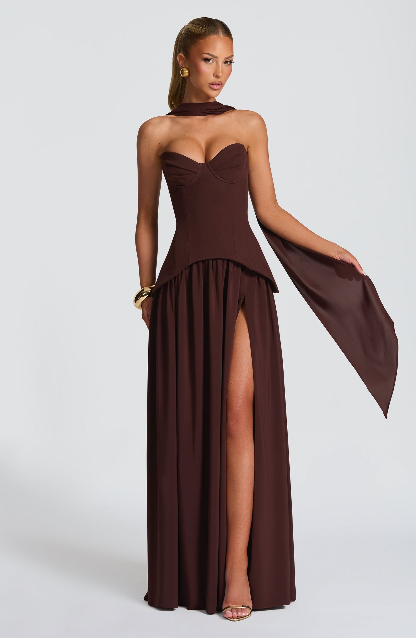 Vietta Maxi Dress Plum Brown