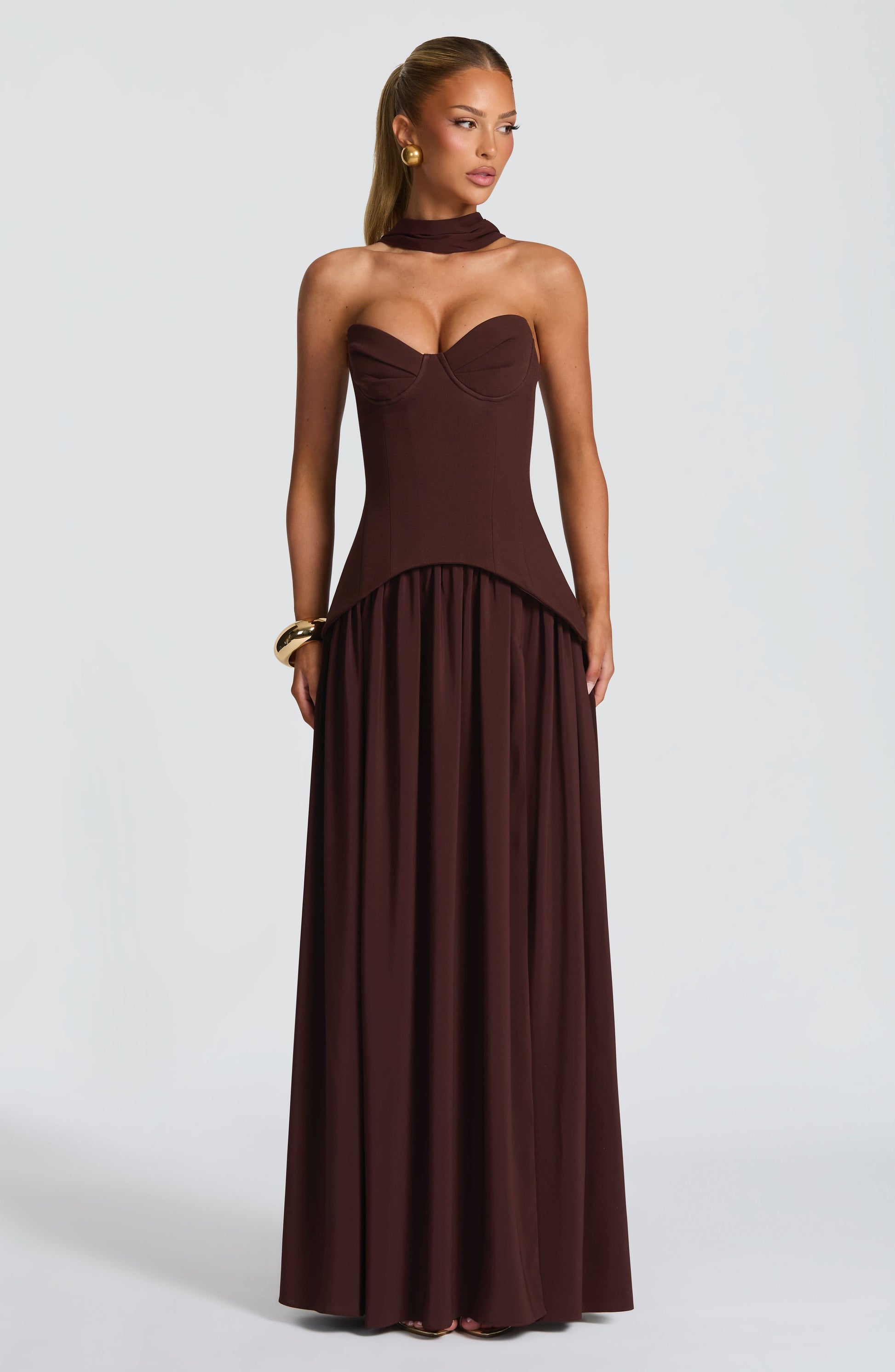 Vietta Maxi Dress Plum Brown
