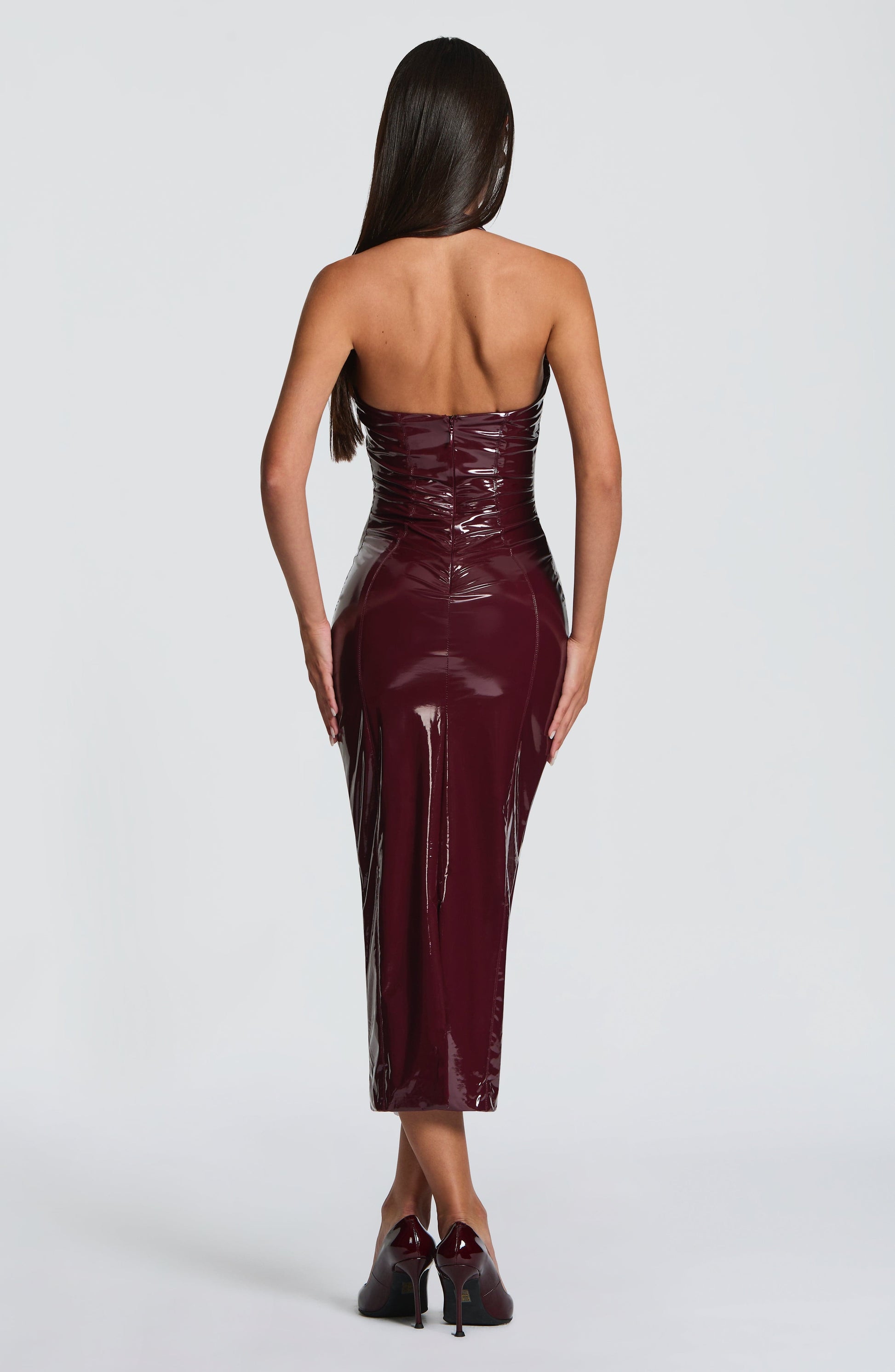 Violette Midi Dress Cherry Lacquer
