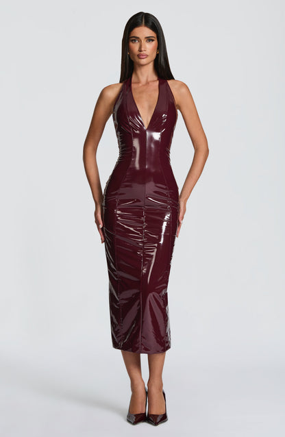 Violette Midi Dress Cherry Lacquer