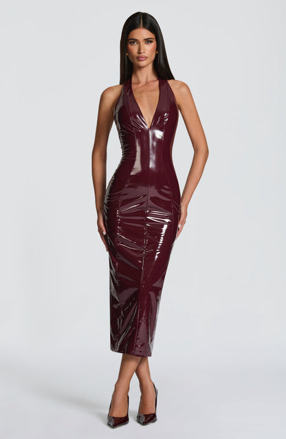 Violette Midi Dress Cherry Lacquer
