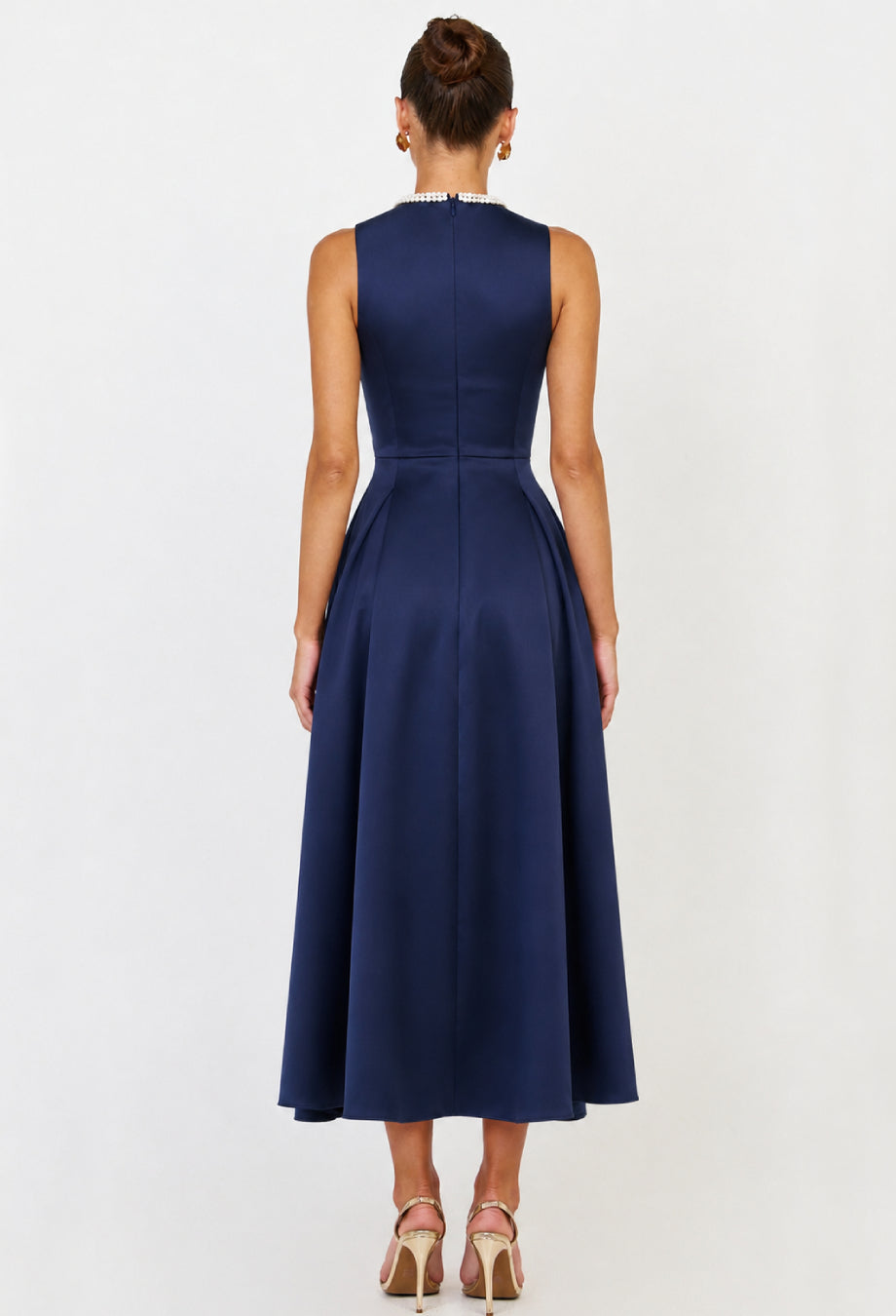 Vionne Navy Blue Midi Dress