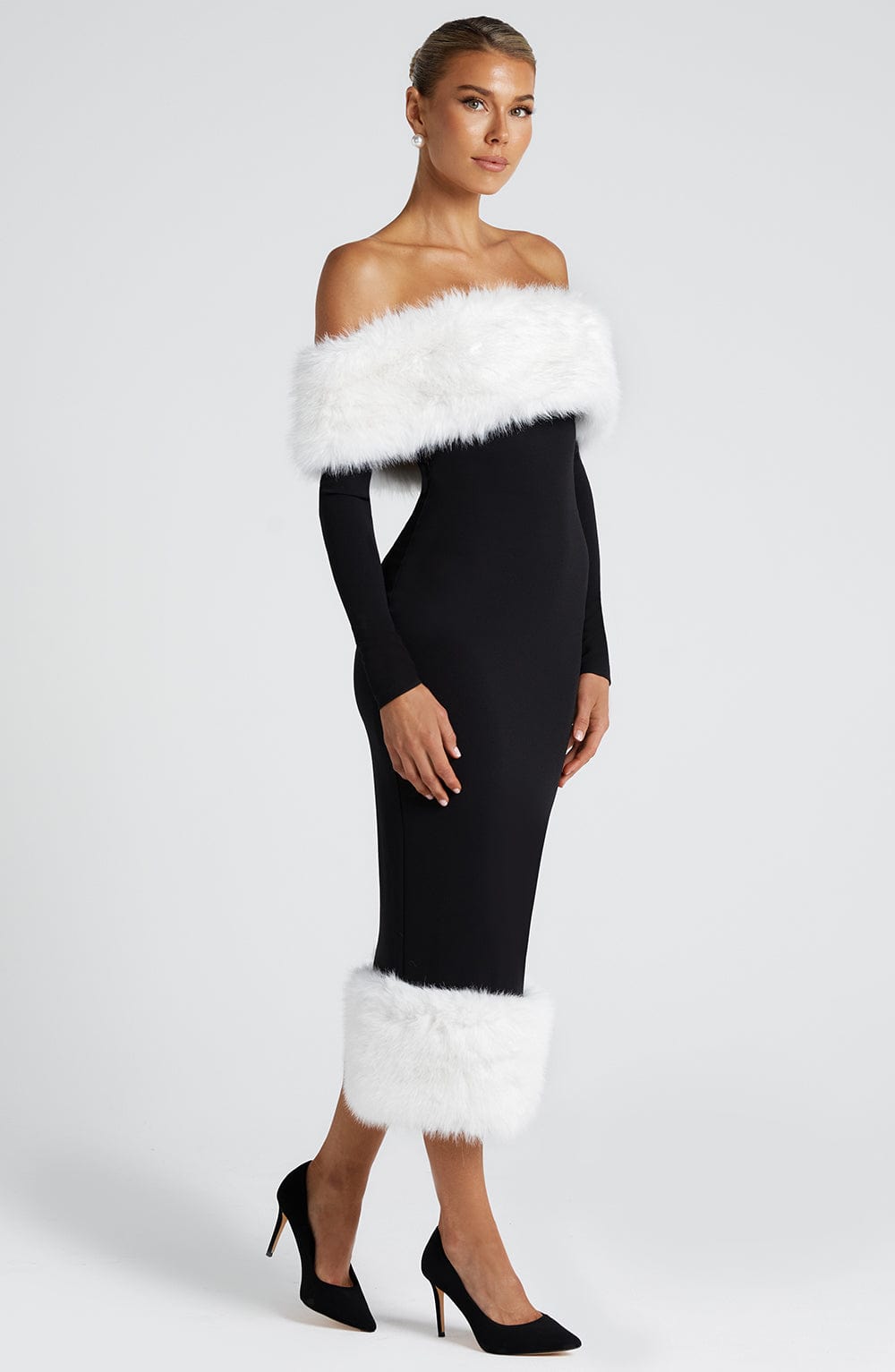 Vittoria Midi Dress Black/White