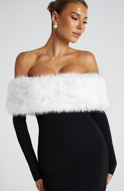 Vittoria Midi Dress Black/White