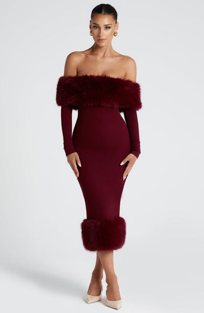 Vittoria Midi Dress Wine