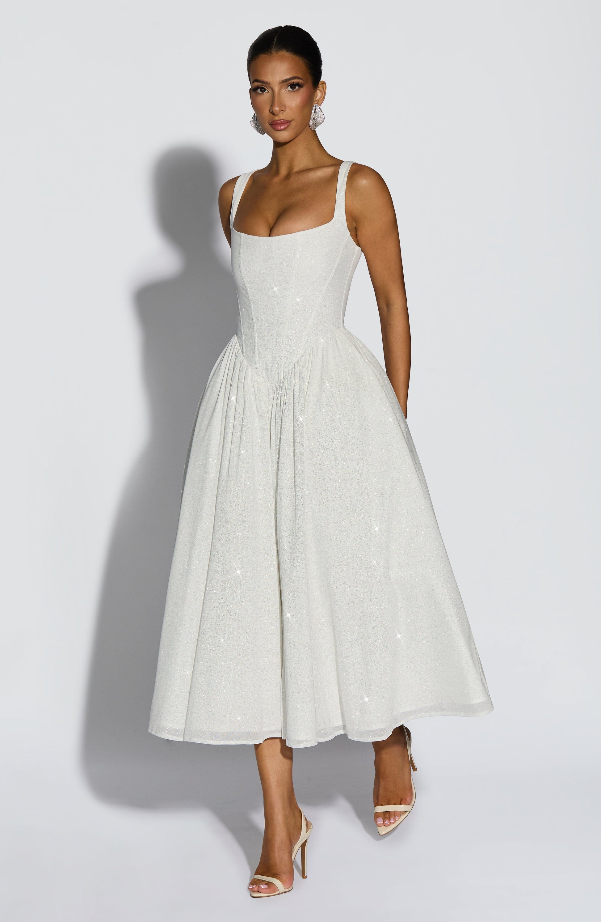 Vivienne Midi Dress Ivory Sparkle