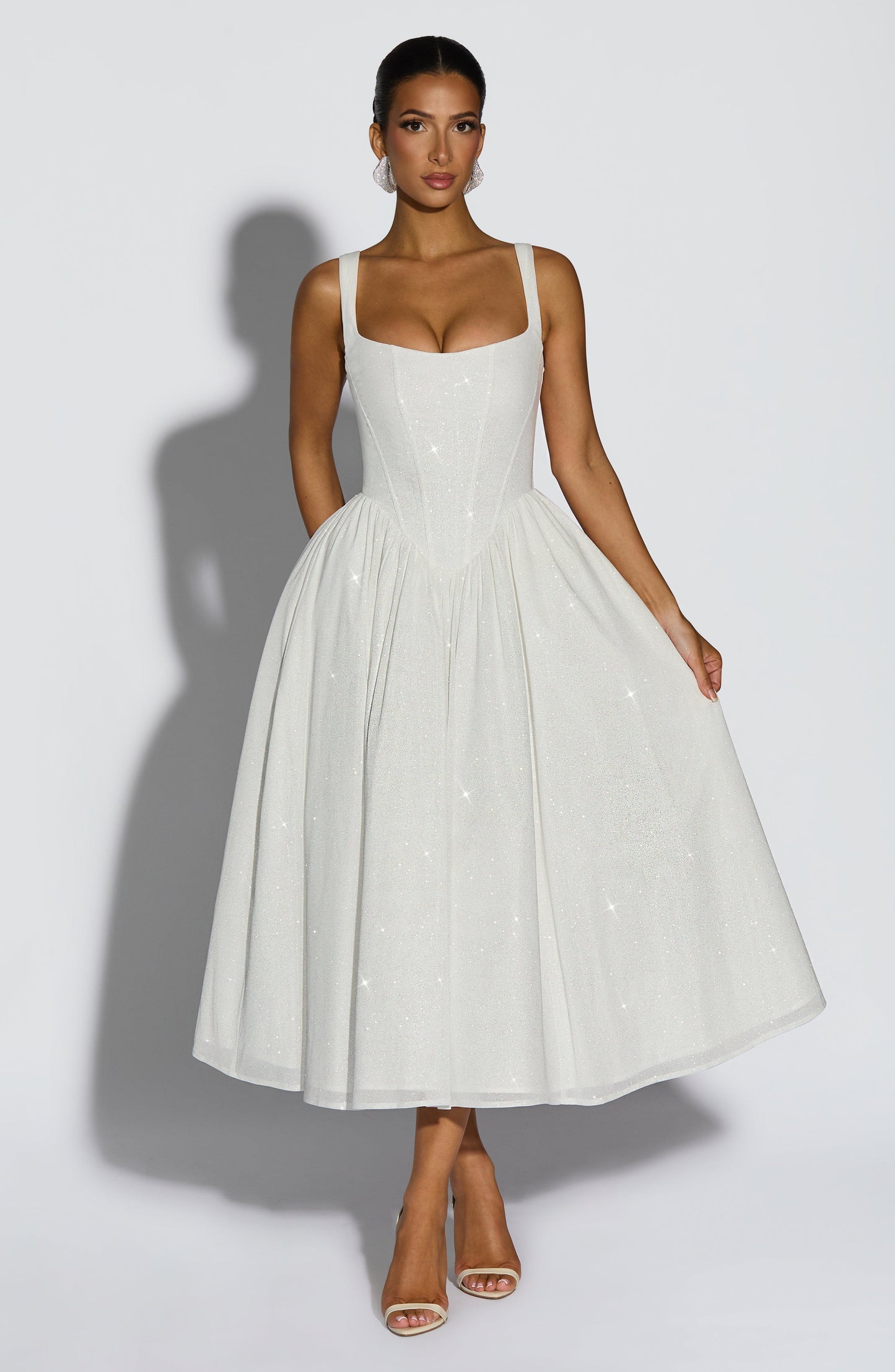 Vivienne Midi Dress Ivory Sparkle