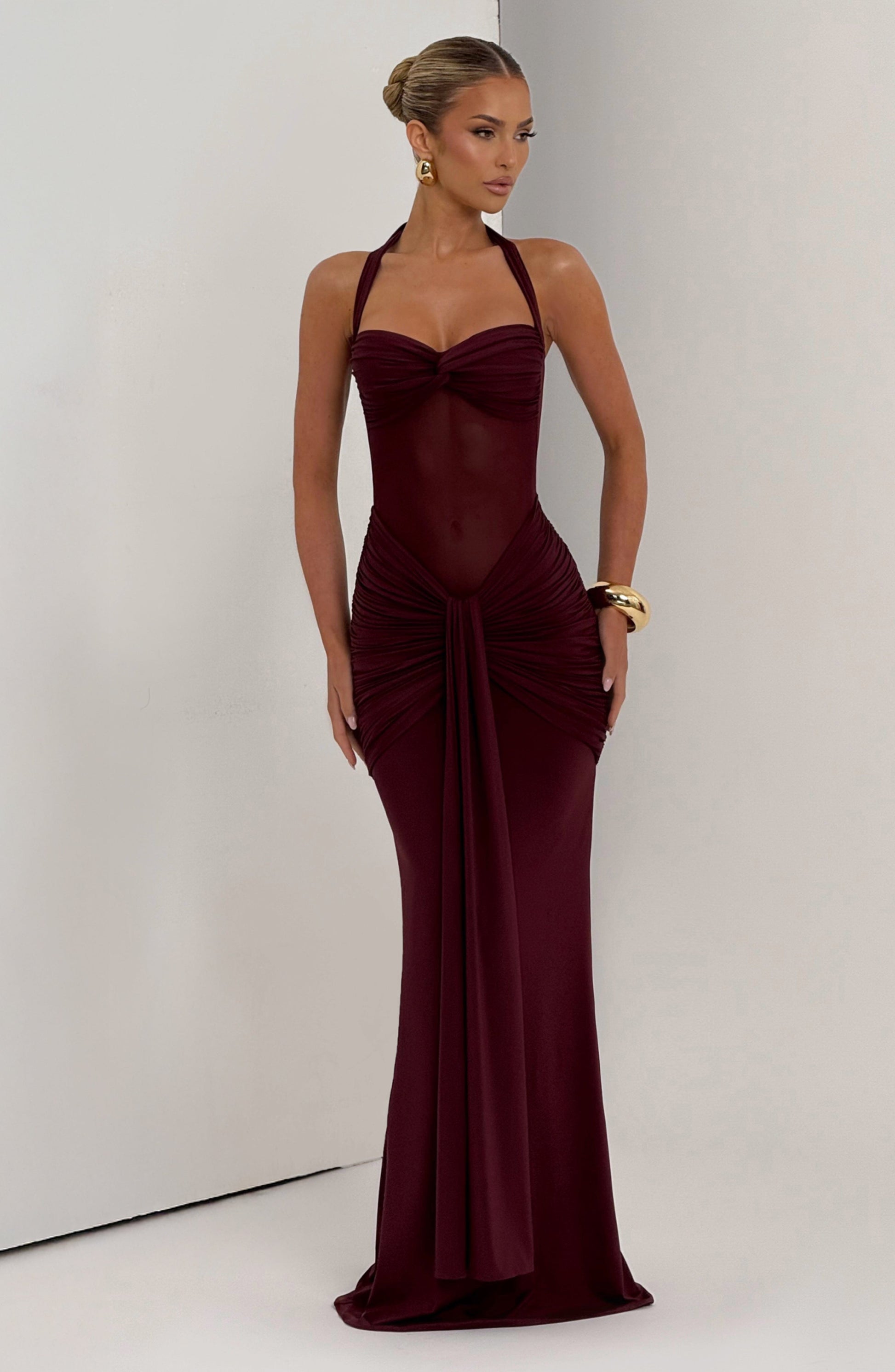 Vixen Maxi Dress Cherry Lacquer