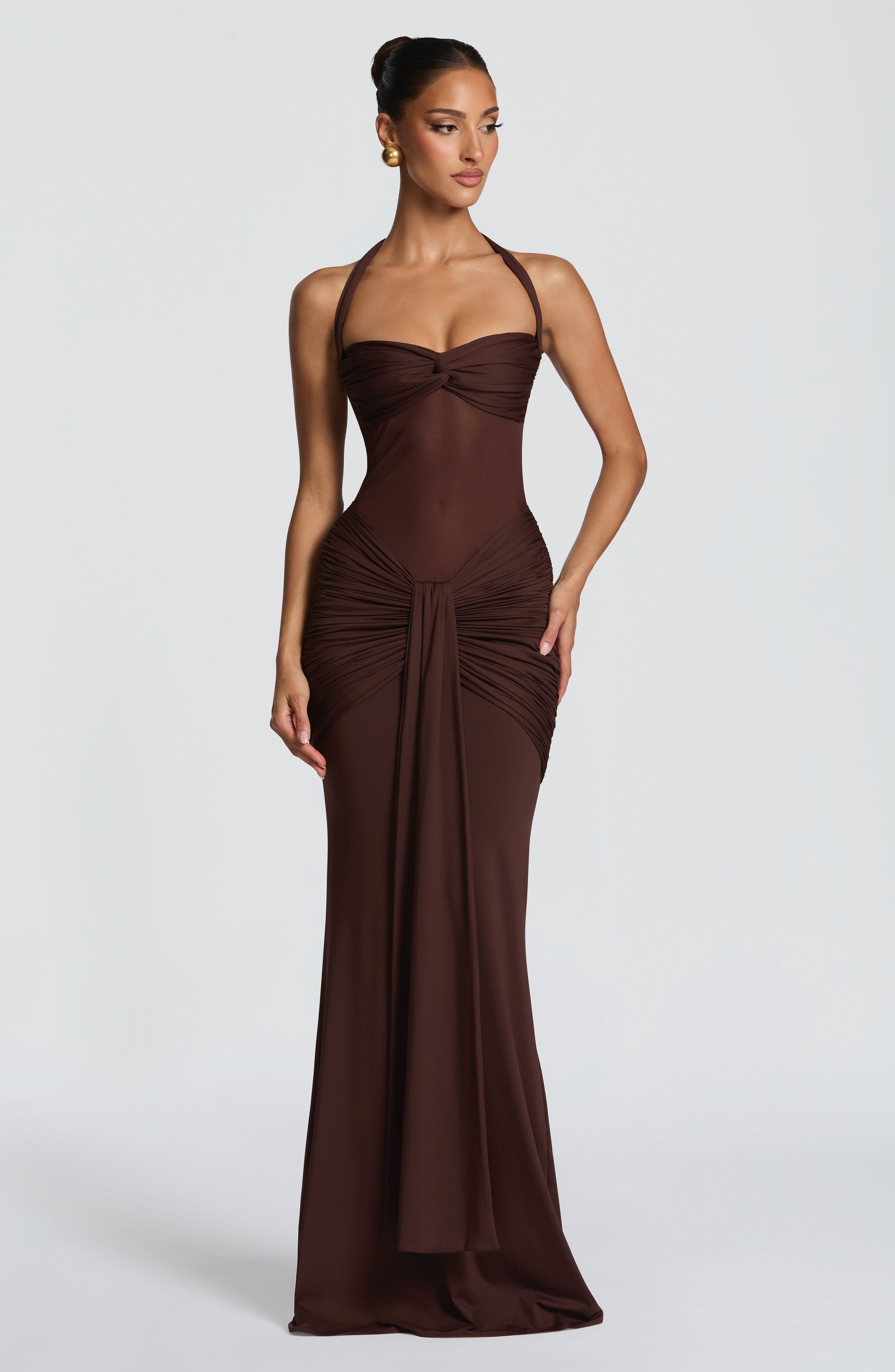 Vixen Maxi Dress Plum Brown