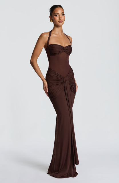Vixen Maxi Dress Plum Brown