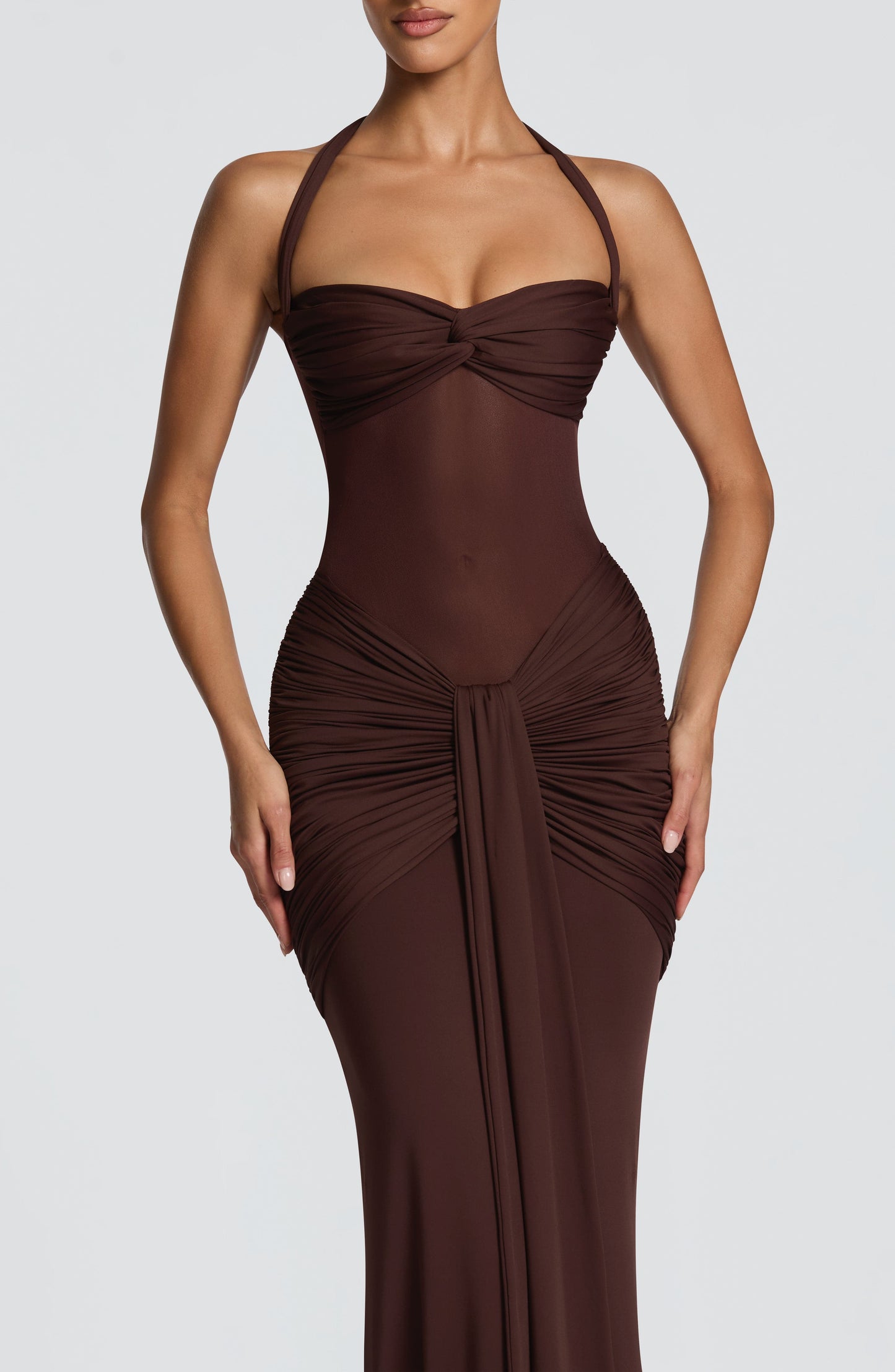 Vixen Maxi Dress Plum Brown
