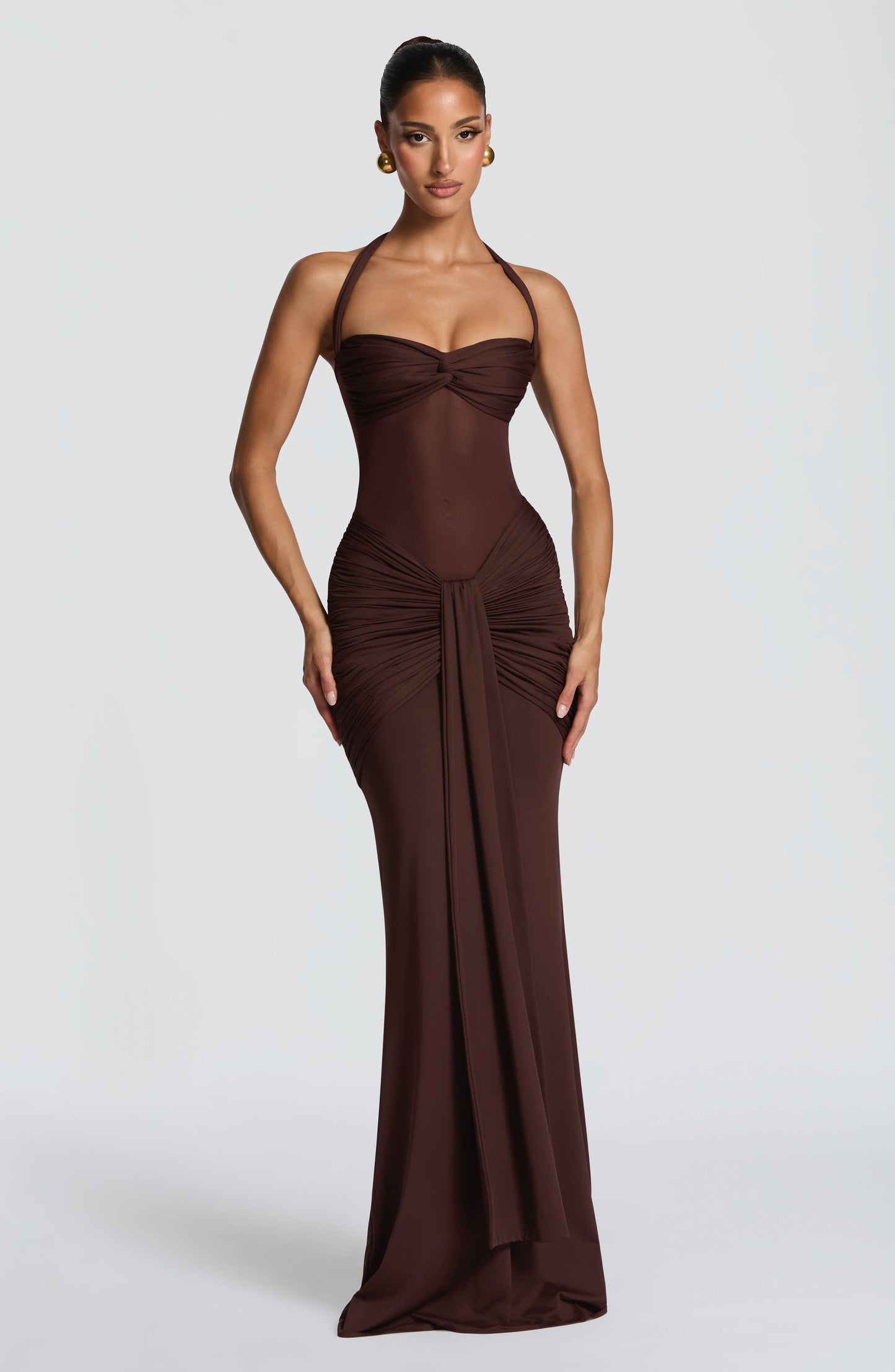 Vixen Maxi Dress Plum Brown