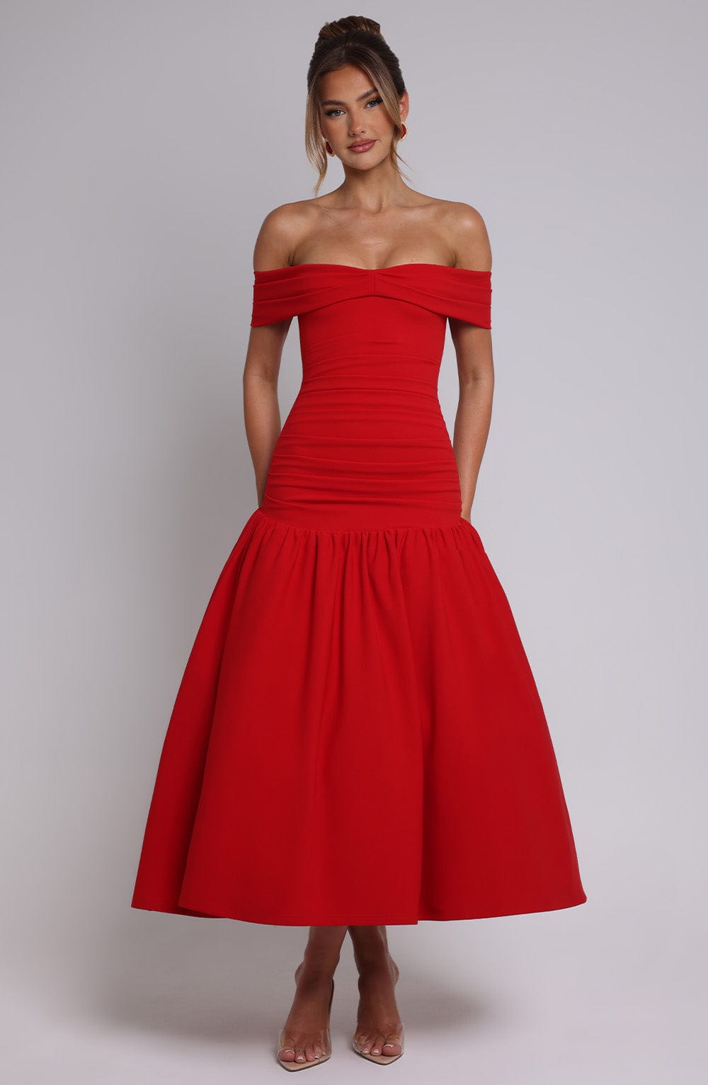 Wilhelmina Midaxi Dress Red