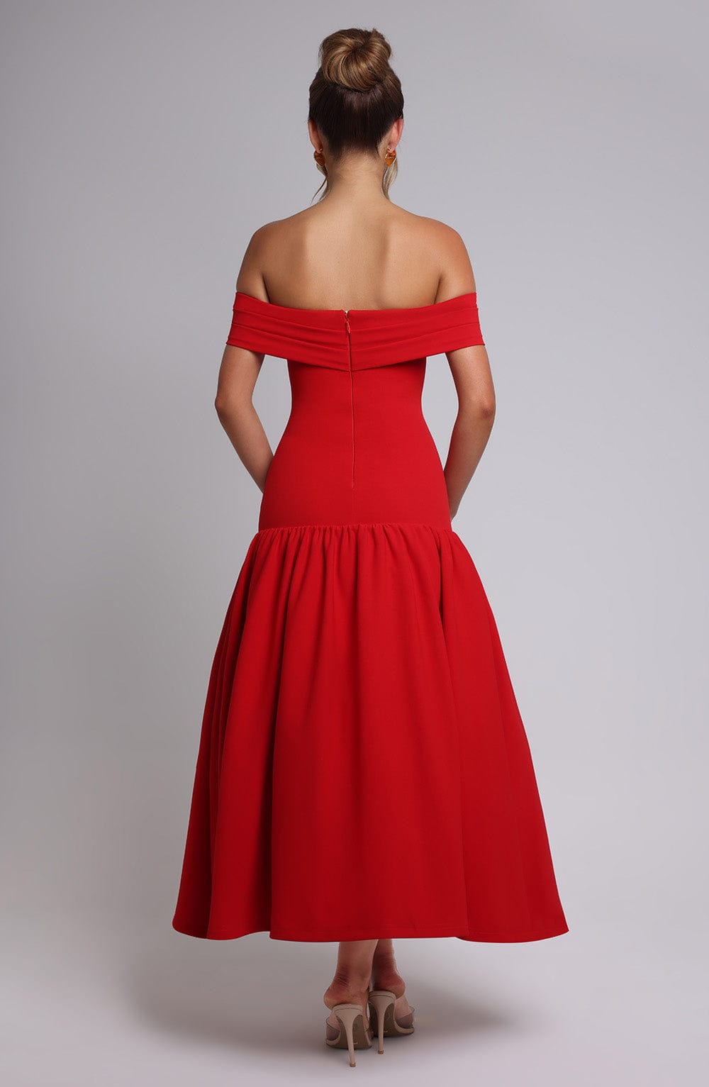 Wilhelmina Midaxi Dress Red