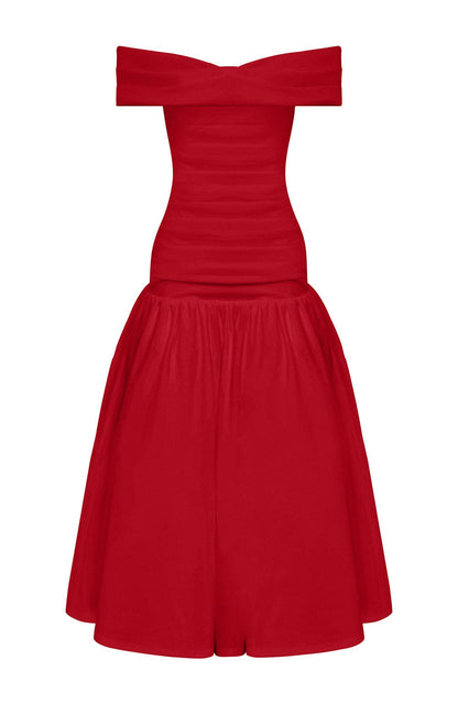 Wilhelmina Midaxi Dress Red