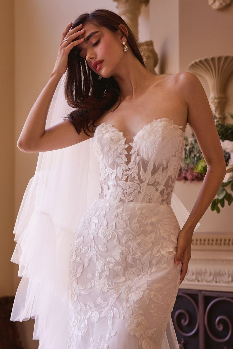WL033 Strapless Mermaid Bridal Gown & Sleeves Andrea & Leo