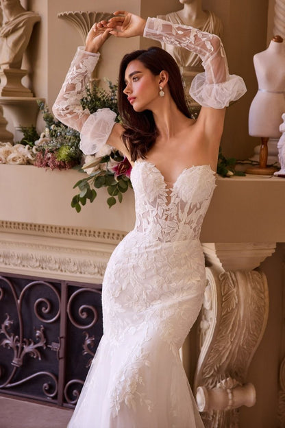 WL033 Strapless Mermaid Bridal Gown & Sleeves Andrea & Leo