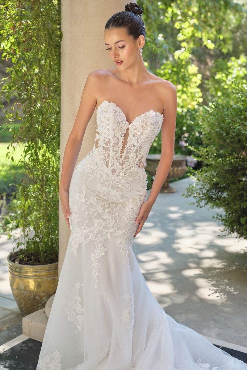 WL065 Hera Lace Mermaid Gown With Removable Sleeves Andrea & Leo