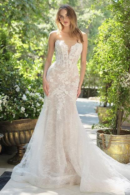 WL072 Blooming Dianthus Mermaid Gown Andrea & Leo