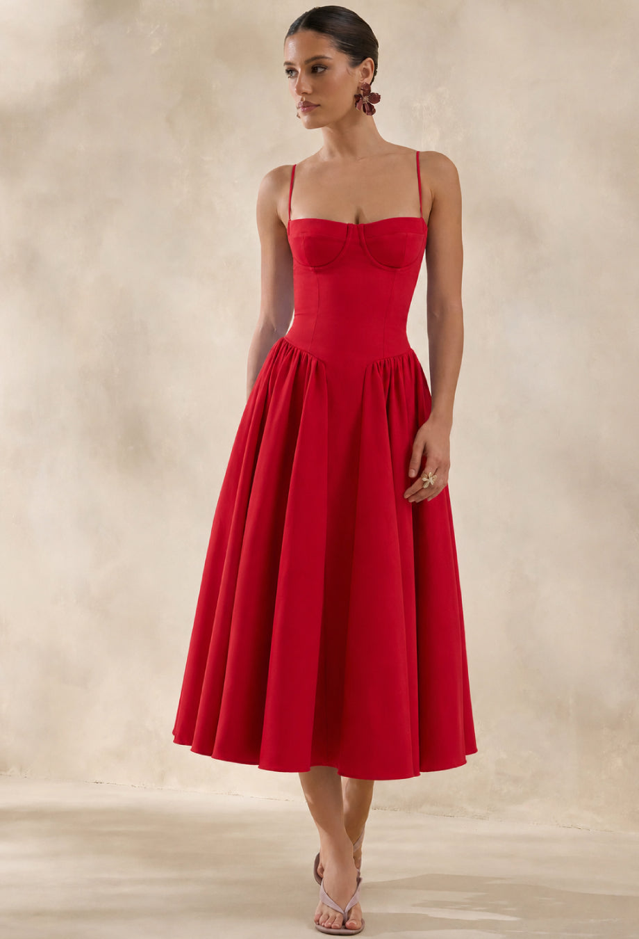 Seraphina Midi Dress Red