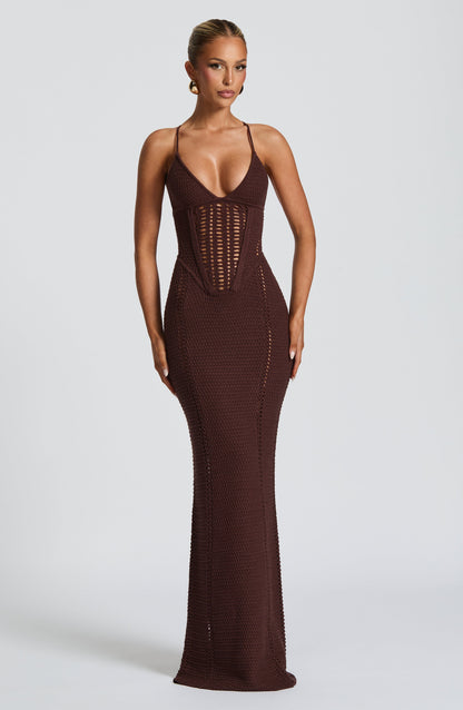 Xanthe Maxi Dress Plum Brown