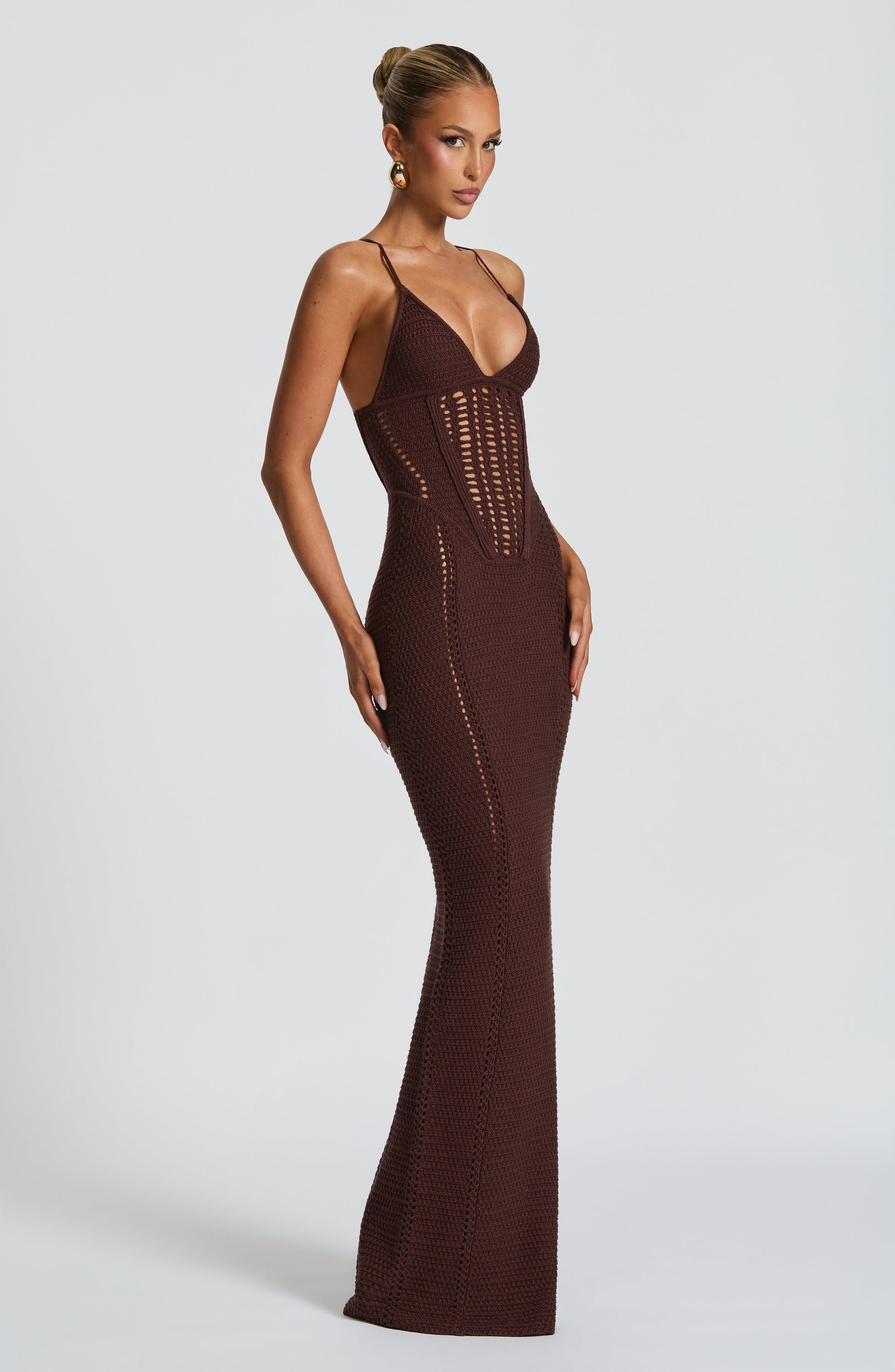 Xanthe Maxi Dress Plum Brown