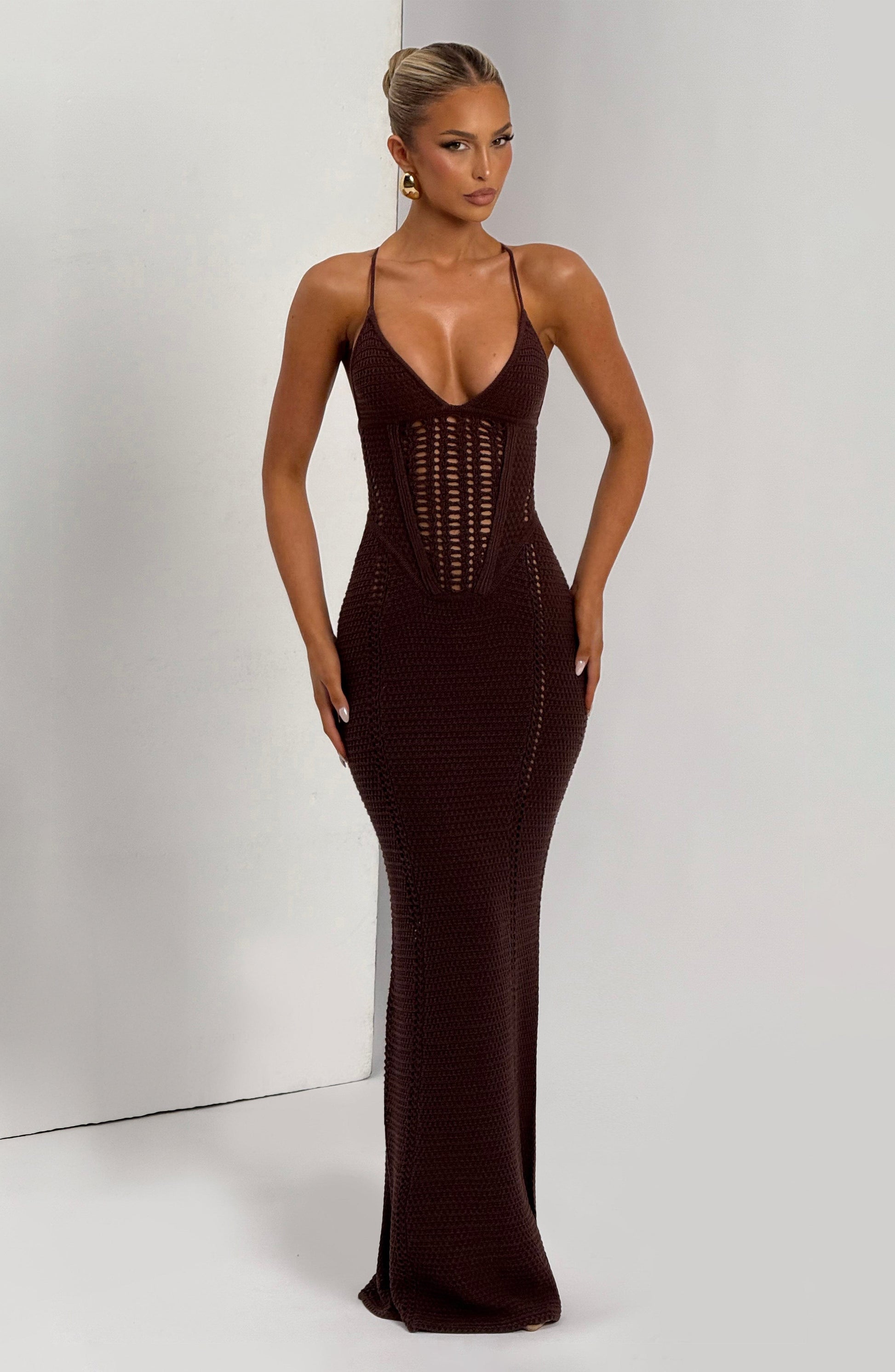 Xanthe Maxi Dress Plum Brown