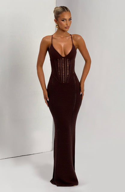 Xanthe Maxi Dress Plum Brown