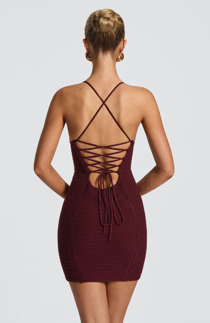 Xanthe Mini Dress Cherry Lacquer