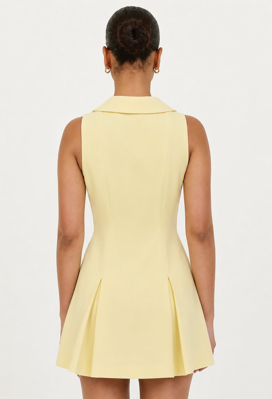 Light Yellow Cinched A- Mini Dress