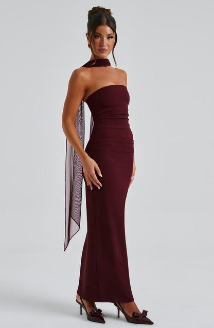 Yulia Maxi Dress Cherry Lacquer