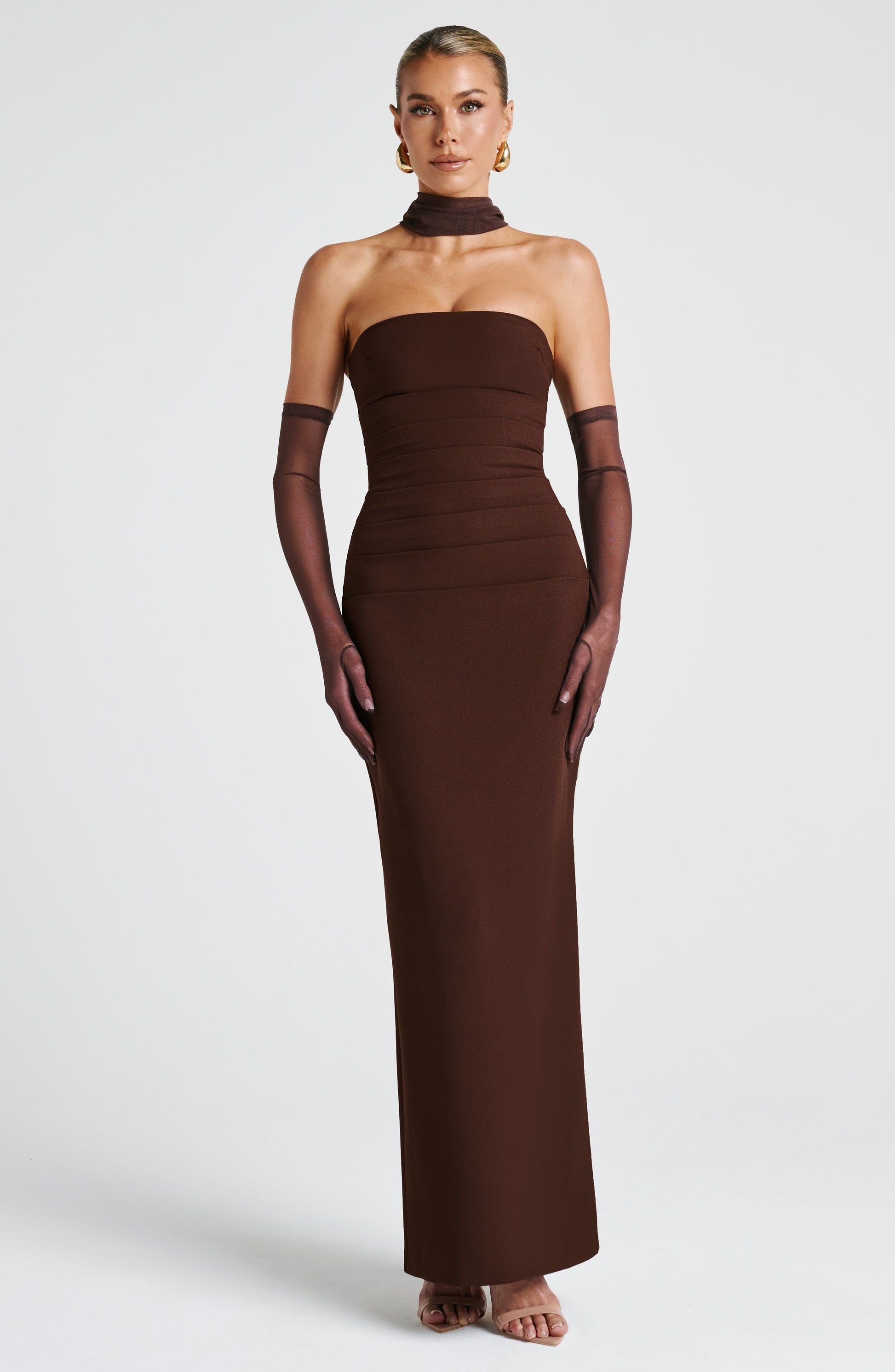 Yulia Maxi Dress Plum Brown