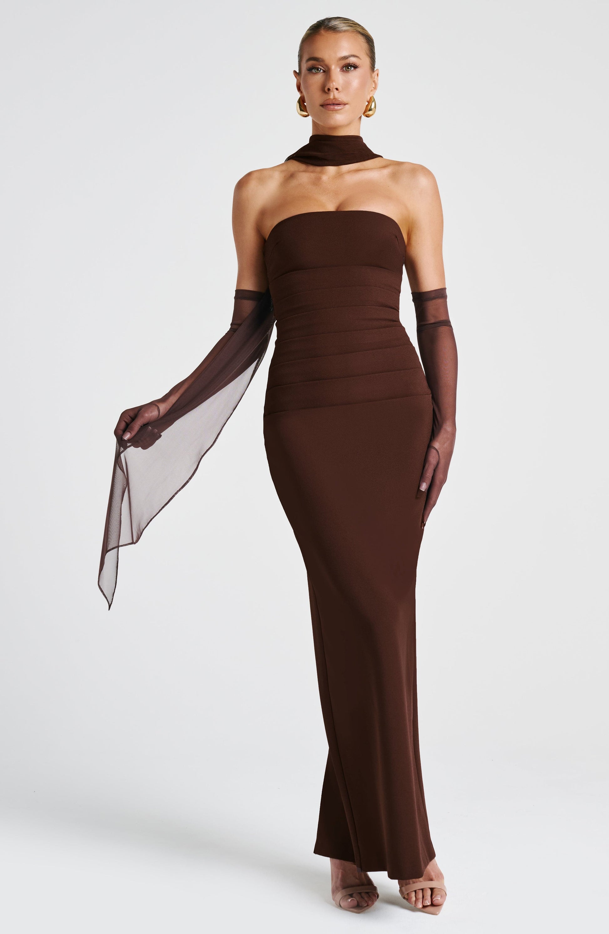 Yulia Maxi Dress Plum Brown