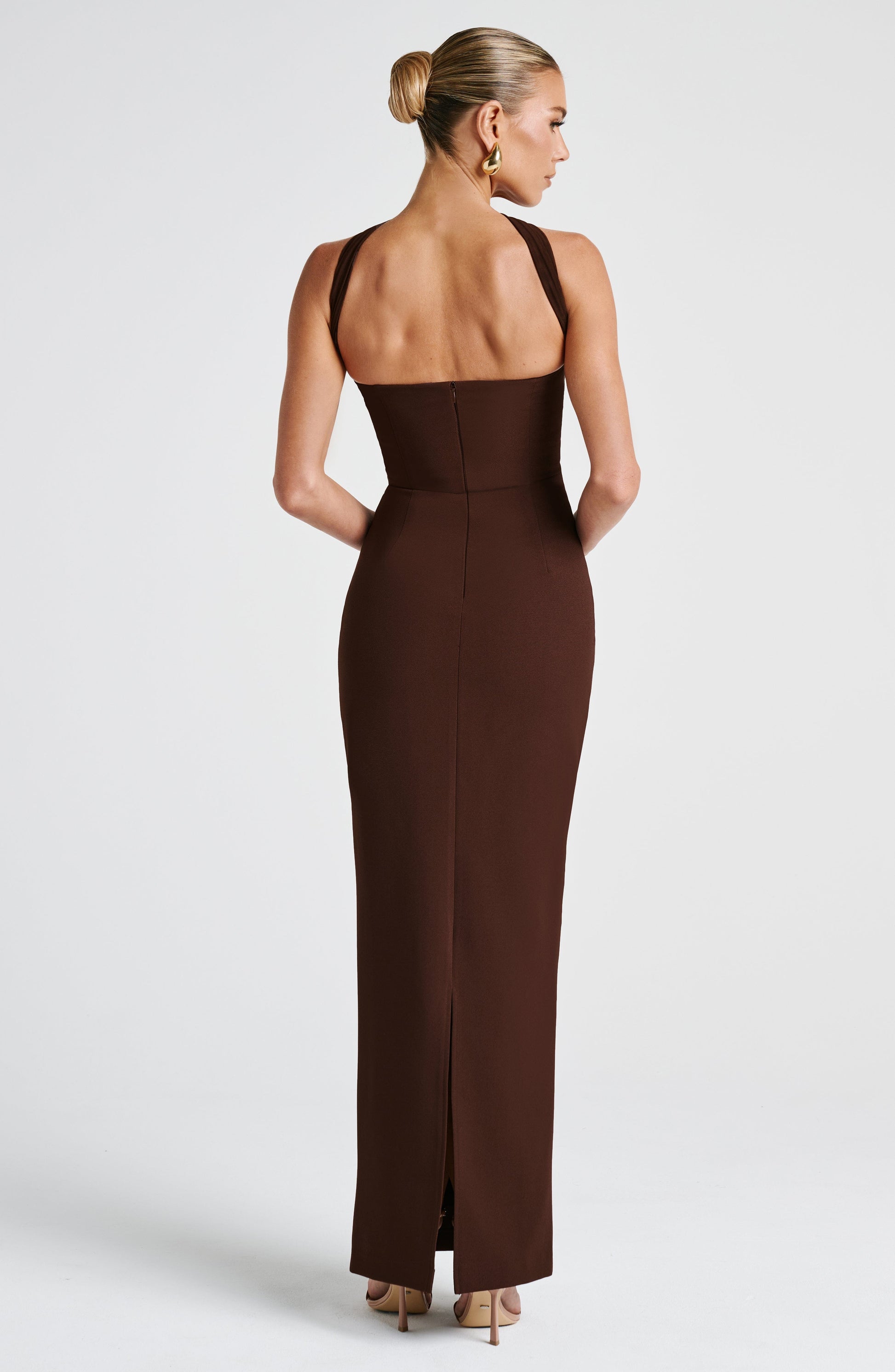 Yulia Maxi Dress Plum Brown