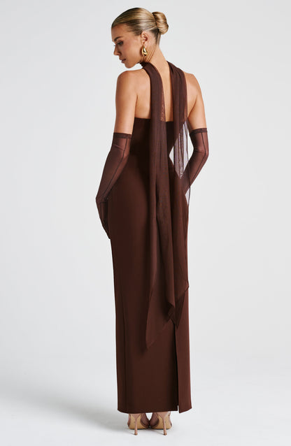 Yulia Maxi Dress Plum Brown