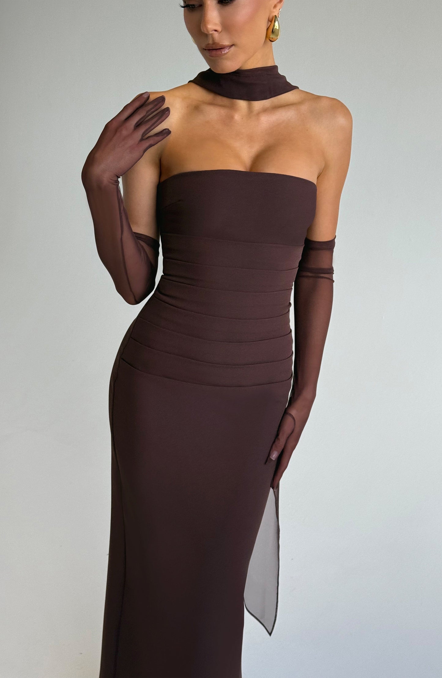 Yulia Maxi Dress Plum Brown
